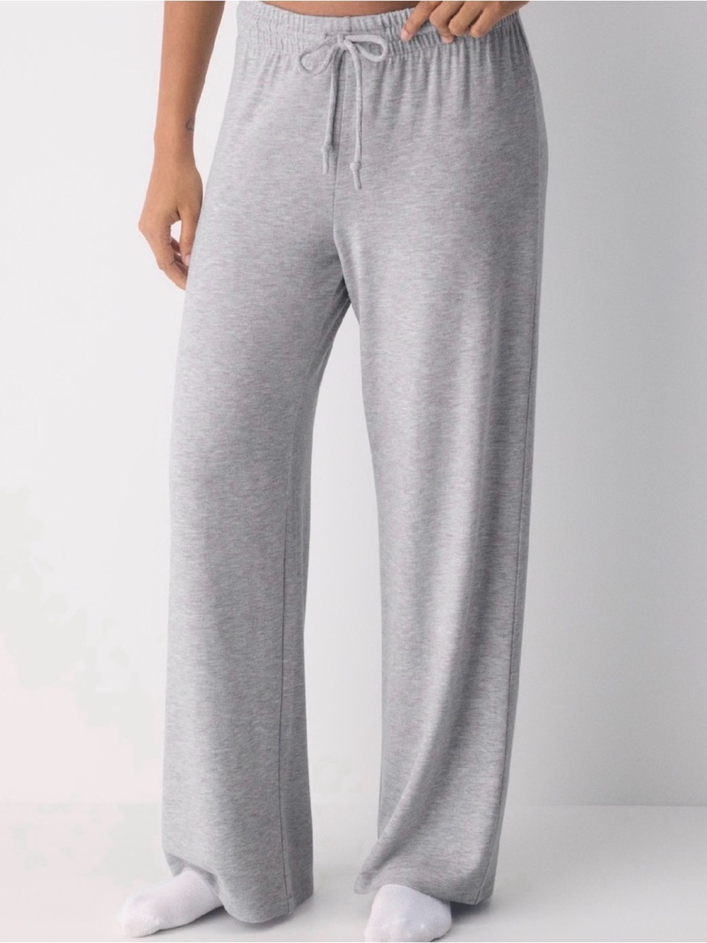 Grey aritzia soft waist tie pants
